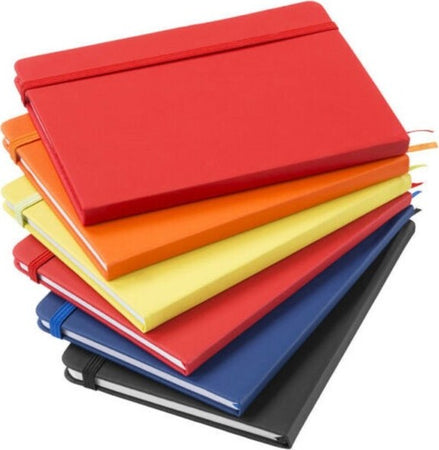 Quaderno-Agenda-Colorata-Con-Elastico-96-Pagine-Scuola-Appunti-12.5x10.5cm