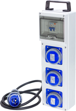 QUADRO ELETTRICO DA CANTIERE ASC 220V MONOFASE CON 3 PRESE IP67 DA 16A