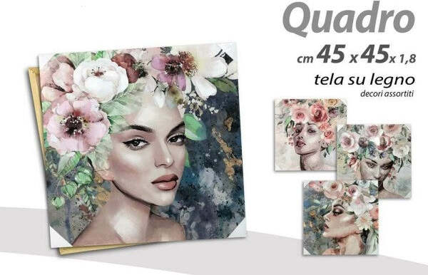 Quadro-Quadretto-Decorativo-45x45x1,8-Cm-Tela-Su-Legno-Deluxe-Decori-Ass.-806667