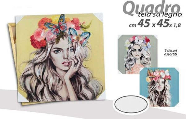 Quadro-Quadretto-Decorativo-45x45x1,8-Cm-Tela-Su-Legno-Deluxe-Decori-Ass-831751