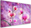 Quadro-su-tela-3-pannelli,-Astrazione-dei-fiori-di-orchidea
