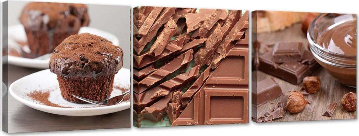 Quadro-su-tela-3-pezzi-Torta-al-cioccolato