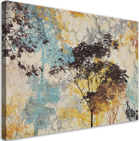Quadro-su-tela,-Alberi-autunnali