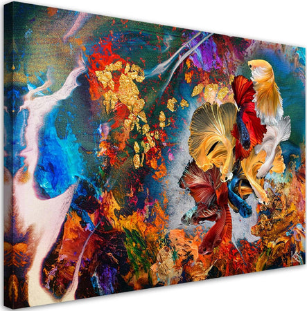 Quadro-su-tela,-Astrazione-di-pesce-colorata