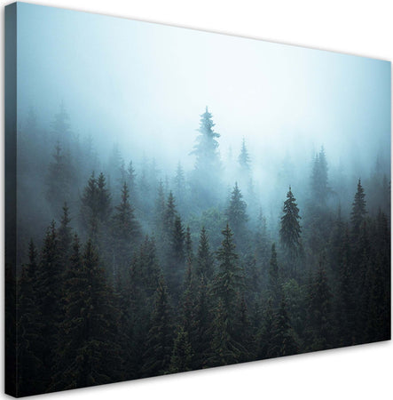 Quadro-su-tela,-Foresta-nella-nebbia
