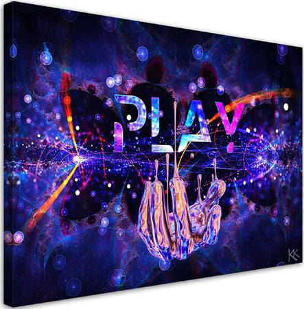 Quadro-su-tela,-Neon-con-il-gioco-dell'iscrizione