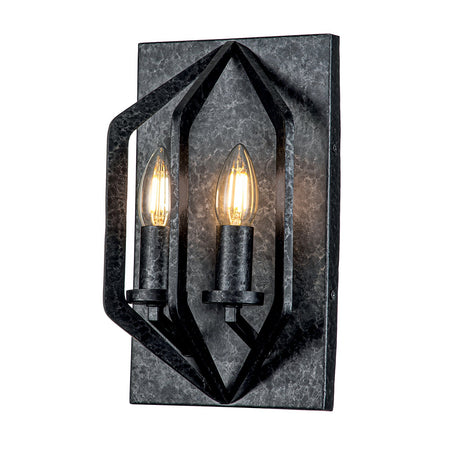 Applique Industrial Nordico Vanguard Acciaio Nero Antico 2 Luci E14