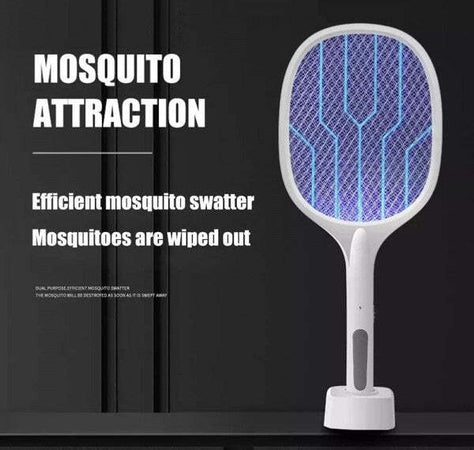 Racchetta-Per-Zanzare-Mosche-Insetti-Ricaricabile-Con-Base-Luce-Uv-Antizanzara