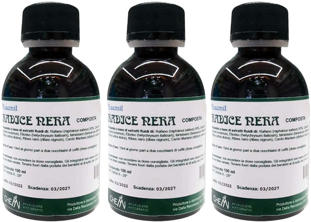 Radice Nera Composta Raemil Integratore Depurativo Diuretico e disintossicante Multipack 3x100ml