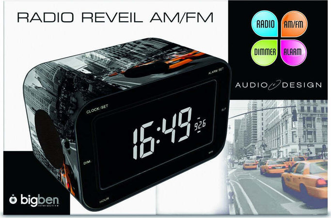 Radio Sveglia con radio AM/FM, Display LCD, Motivo New York, colore Nero, Bigben Interactive Casa e cucina/Decorazioni per interni/Orologi/Sveglie Scontolo.net - Potenza, Commerciovirtuoso.it