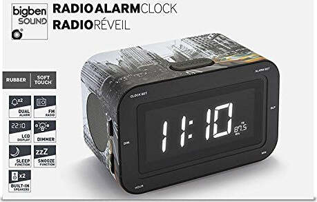 Radio Sveglia con radio AM/FM, Display LCD, Motivo New York, colore Nero, Bigben Interactive Casa e cucina/Decorazioni per interni/Orologi/Sveglie Scontolo.net - Potenza, Commerciovirtuoso.it