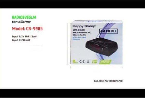 Radiosveglia-Digitale-Radio-Sveglia-Cr-9905-Radio-Pll-Fm-Con-Display-A-Led-Rossi