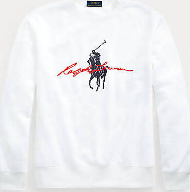 Ralph Lauren Felpa Uomo Bianca Girocollo Logo Stampato Big Pony Con Scritta Polo Ralph Lauren Polsini e Fondo a Coste Bianco Moda/Uomo/Abbigliamento/Felpe/Felpe senza cappuccio Euforia - Bronte, Commerciovirtuoso.it