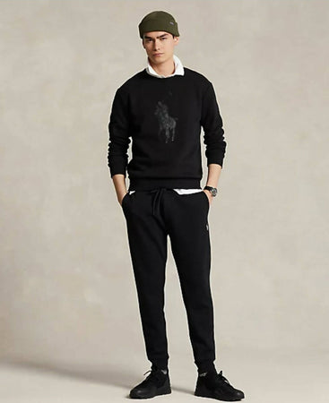 Ralph-Lauren-Felpa-Uomo-Big-Pony-In-Pelle-Felpa-Girocollo-Senza-Cappuccio