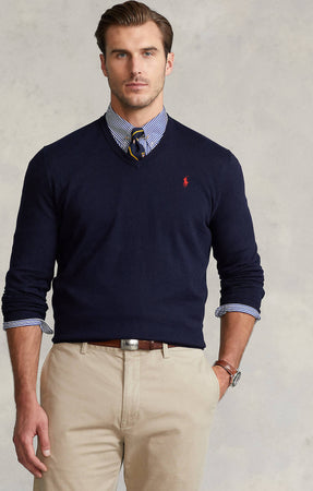 Ralph Lauren Maglione Uomo Scollo a V Slim Fit 100% Cotone Pullover Classico Logo Cavallino Ricamato Moda/Uomo/Abbigliamento/Maglioni e cardigan/Maglioni Euforia - Bronte, Commerciovirtuoso.it