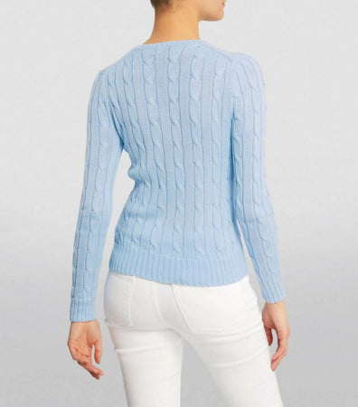 Ralph-Lauren-Pullover-Donna-Trecce-Cotone-Con-Ricamo-Big-Pony-Ricamato-Multicolor