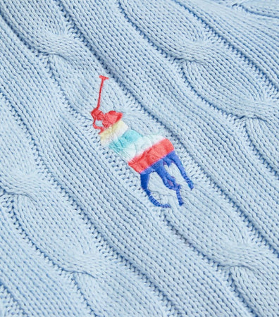 Ralph-Lauren-Pullover-Donna-Trecce-Cotone-Con-Ricamo-Big-Pony-Ricamato-Multicolor