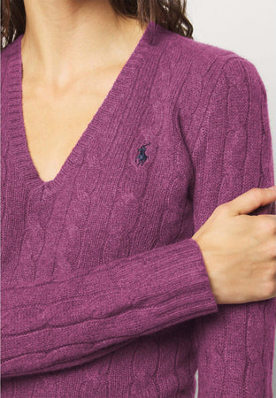 Ralph Lauren Pullover Donna Trecce Scollo a V in Cotone Maglione Slim Fit Tinta Unita Pony Ricamato Maniche Lunghe Moda/Donna/Abbigliamento/Maglioni e cardigan/Maglioni Euforia - Bronte, Commerciovirtuoso.it