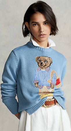 Ralph Lauren Sonna Cable Pol Bea R Maglione Donna Girocollo Azzurro Orsetto Pullover Summer Cable Polo Bear Maglia a Coste Moda/Donna/Abbigliamento/Maglioni e cardigan/Maglioni Euforia - Bronte, Commerciovirtuoso.it