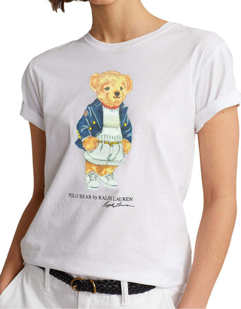 Ralph Lauren T-shirt Donna Polo Bear Maglia Girocollo Stampa Orsetto Moda/Donna/Abbigliamento/T-shirt top e bluse/T-shirt Euforia - Bronte, Commerciovirtuoso.it
