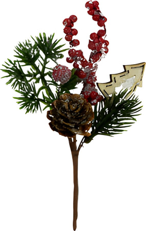 Rametto natalizio artificiale con decorazioni, con bacche e pigne 37 cm Casa e cucina/Decorazioni per interni/Addobbi e decorazioni per ricorrenze/Decorazioni natalizie/Ghirlande e corone MagiediNatale.it - Altamura, Commerciovirtuoso.it
