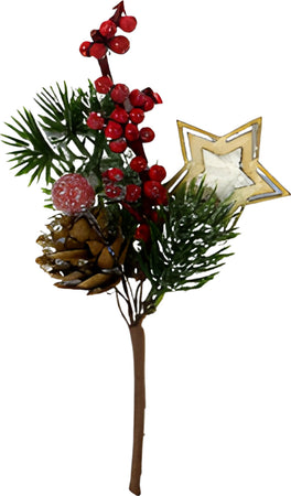 Rametto natalizio artificiale con decorazioni, con bacche e pigne 37 cm Casa e cucina/Decorazioni per interni/Addobbi e decorazioni per ricorrenze/Decorazioni natalizie/Ghirlande e corone MagiediNatale.it - Altamura, Commerciovirtuoso.it