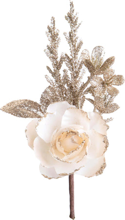 Ramo decorativo con rosa per decorazioni e composizioni floreali h 16 cm Casa e cucina/Decorazioni per interni/Addobbi e decorazioni per ricorrenze/Decorazioni natalizie/Ghirlande e corone MagiediNatale.it - Altamura, Commerciovirtuoso.it