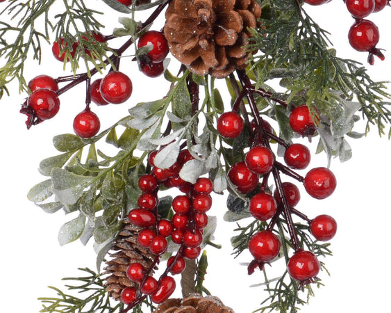 Ramo decorativo natalizia con bacche decorazione per interno ed esterno da 45 cm Casa e cucina/Decorazioni per interni/Addobbi e decorazioni per ricorrenze/Decorazioni natalizie/Ghirlande e corone MagiediNatale.it - Altamura, Commerciovirtuoso.it