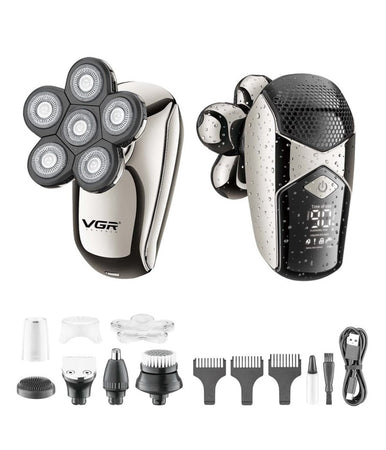 Rasoio 5in1 Led Elettrico Cordless Usb Ricaricabile Ipx6 Impermeabile Vgr V-320