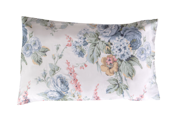 Completo letto lenzuola stampato stampa fantasia in raso di puro di cotone made in Italy MATRIMONIALE BOUQUET - Vanita di raso