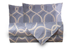 Completo letto lenzuola stampato stampa fantasia in raso di puro di cotone made in Italy MATRIMONIALE SPIRALI - Vanita di raso