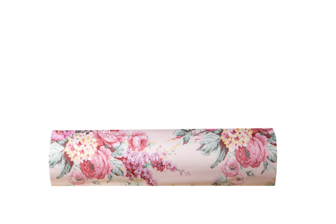 Completo letto lenzuola stampato stampa fantasia in raso di puro di cotone made in Italy MATRIMONIALE PRIMAVERA ROSA - Vanita di raso