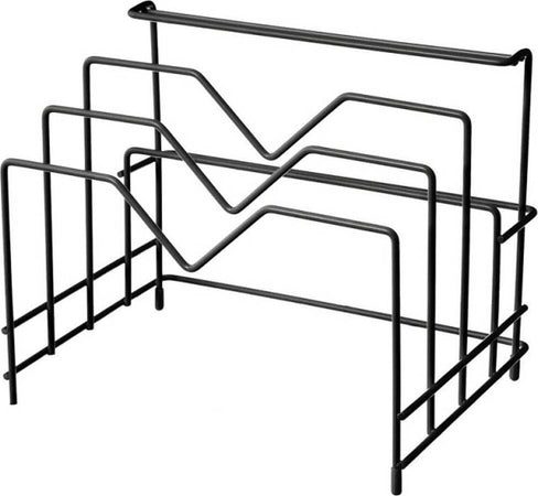 Rastrelliera-Portacoperchi-Metallo-Porta-Coperchi-Padelle-Pentole-Coltelli-Nero