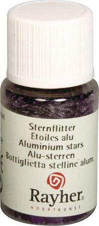 RAYHER---10ml---PAILLETTES-CON-FORMA-A-STELLA-IN-ALLUMINIO---COLORE-VIOLA