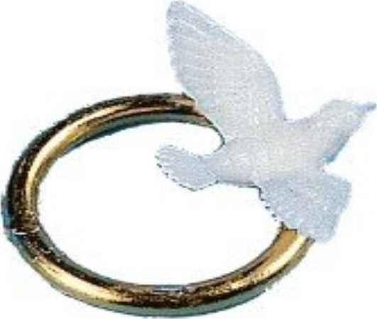 RAYHER---12-PEZZI---ANELLO-IN-PLASTICA-ORO-CON-COLOMBA---2CM