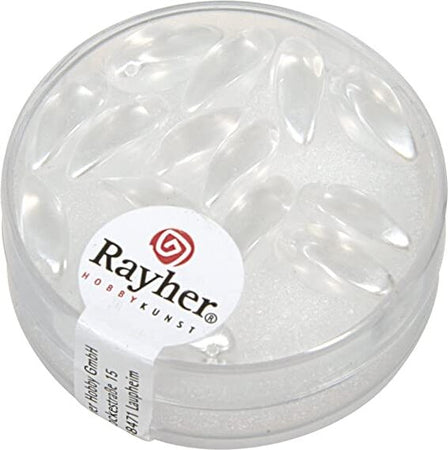 RAYHER---15-PEZZI---PERLE-IN-VETRO-A-GOCCIA-6x12MM