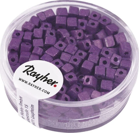 RAYHER---15gr---DADI-METALLIZZATI-OPACHI-3,4X3,4MM---COLORE-VIOLA