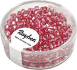 RAYHER---16-GRAMMI---PERLINE-IN-VETRO-ROTONDE-CON-FORO-ARGENTATO-Ø2,6MM---COLORE-ROSE'