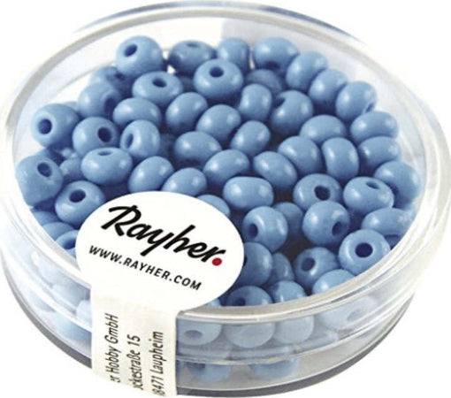 RAYHER---17-GRAMMI---PERLE-INDIANE-IN-VETRO-Ø4,5MM---COLORE-CELESTE