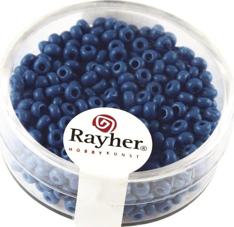 RAYHER---17-GRAMMI---PERLINE-IN-VETRO-ROTONDE-OPACHE-LUSTRATE-FORO-Ø2,6MM---COLORE-TURCHESE