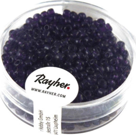 RAYHER---17-GRAMMI---PERLINE-ROTONDE-IN-VETRO-TRASPARENTE-Ø2,6MM---COLORE-BLU-SCURO