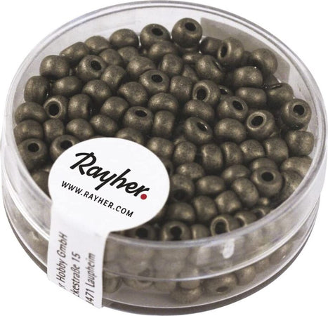 RAYHER---17gr---ROCAILLE-METALLIZZATA-OPACA-Ø4MM---COLORE-ANTRACITE