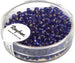 RAYHER---17gr-PERLINE-DI-VETRO-PER-SEMI---BORDO-ARGENTATO-E-COLORE-BLU-SCURO-ESTERNO---2,6MM