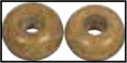 RAYHER---2-PEZZI---PERLINE-IN-VETRO-OPACO-CON-FORO-GRANDE-Ø16MM-L.6-MM---COLORE-CARAMELLO