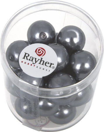 RAYHER---21-PEZZI---PERLE-CERATE-IN-VETRO-RINASCIMENTO-12MM---COLORE-ANTRACITE