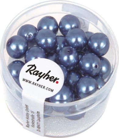 RAYHER---25-PEZZI---PERLE-CERATE-IN-VETRO-RINASCIMENTO-8MM---COLORE-AZZURRO