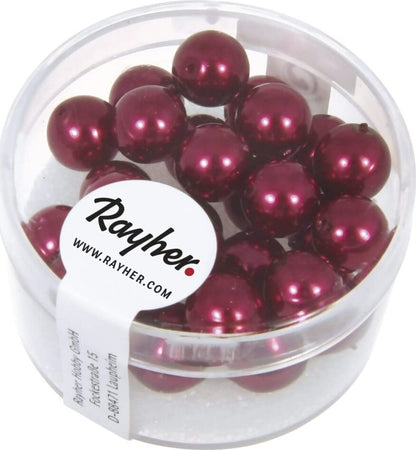 RAYHER---25-PEZZI---PERLE-CERATE-IN-VETRO-RINASCIMENTO-8MM---COLORE-BORDEAUX