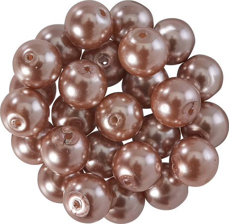 RAYHER---25-PEZZI---PERLE-CERATE-IN-VETRO-RINASCIMENTO-8MM---COLORE-CAFFE'