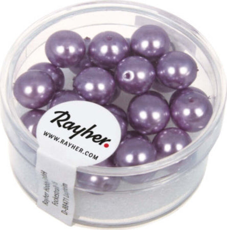 RAYHER---25-PEZZI---PERLE-CERATE-IN-VETRO-RINASCIMENTO-8MM---COLORE-LILLA