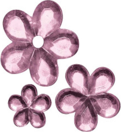 RAYHER---310-PEZZI---FIORI-STRASS-ACRILICO-5,8,10MM---COLORE-ROSA